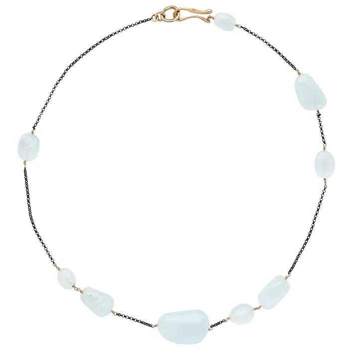 Necklaces BLUE LAGOON AQUAMARINE STERLING SILVER NECKLACE Julie Cohn Design