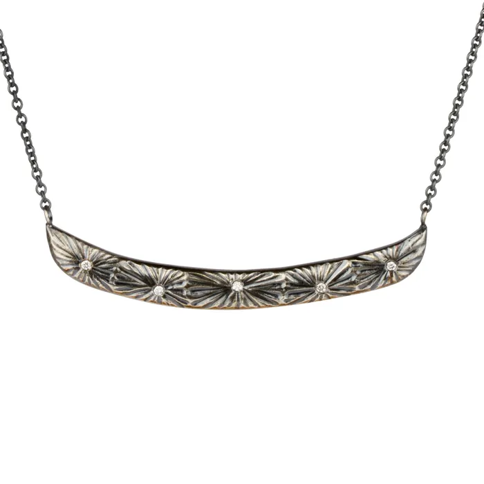 Necklaces Corey Egan Oxidized Silver Luminous Bar Necklace