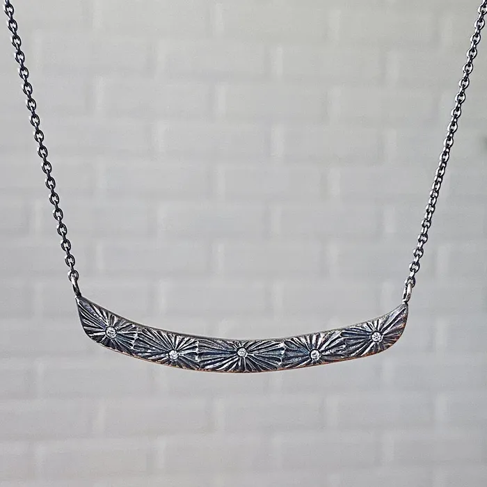 Necklaces Corey Egan Oxidized Silver Luminous Bar Necklace