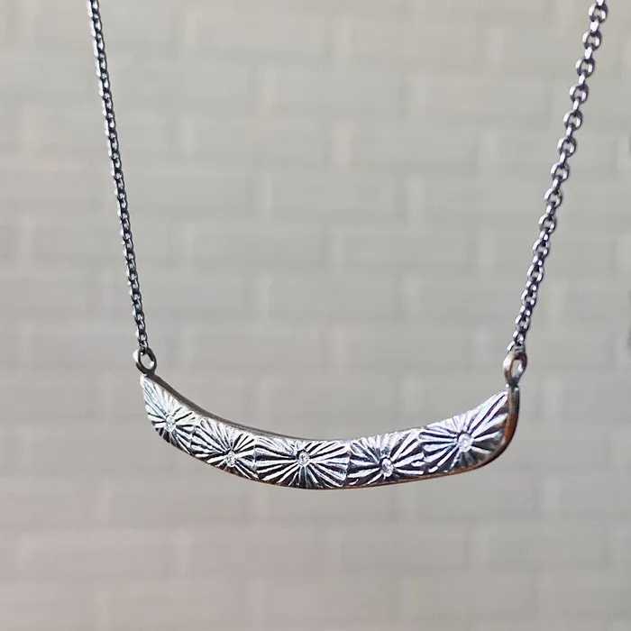 Necklaces Corey Egan Oxidized Silver Luminous Bar Necklace
