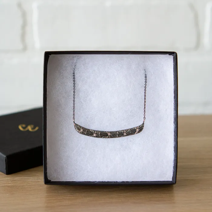 Necklaces Corey Egan Oxidized Silver Luminous Bar Necklace