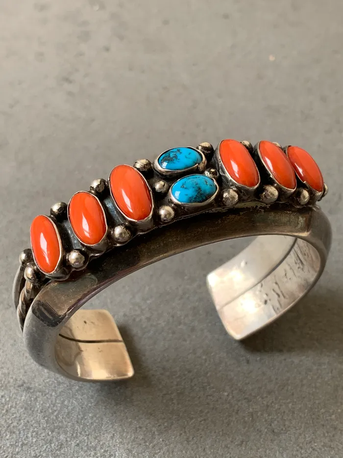 Necklaces Crown Jewels Coin Leroy Dayea Navajo Mediterranean Coral Turquoise Sterling Cuff Necklaces Crown Jewels Coin Leroy Dayea Navajo Mediterranean Coral Turquoise Sterling Cuff