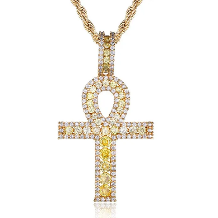 Necklaces Egyptian Ankh Cross Pendant Gold Glitters