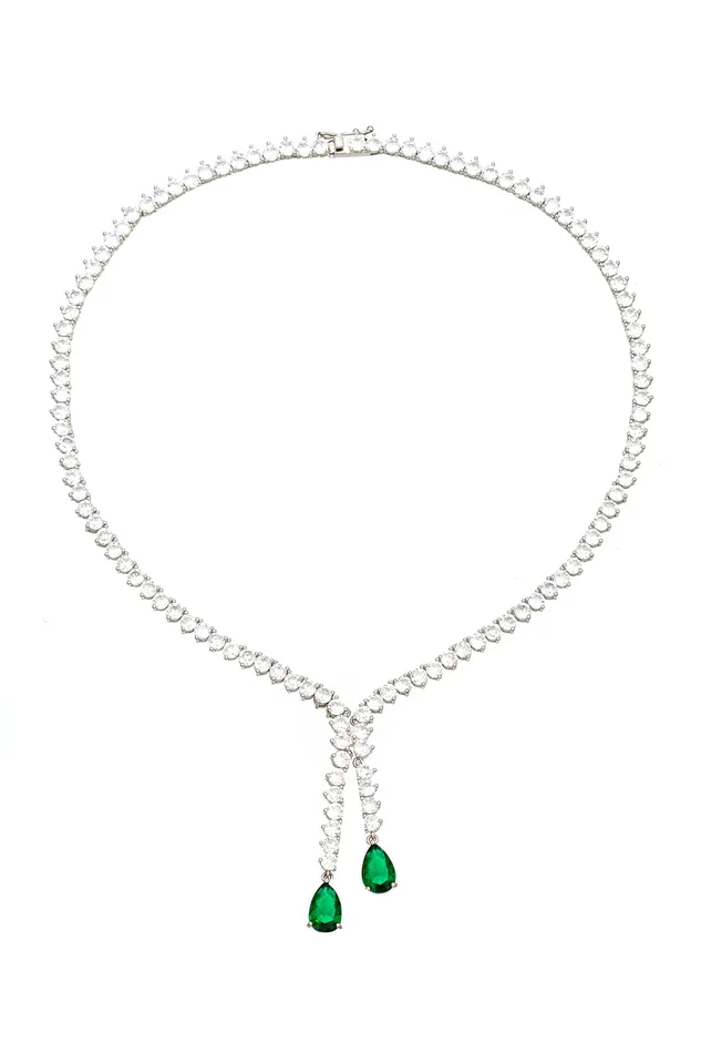 Necklaces Eye Candy LA Evelyn CZ Crystal Necklace