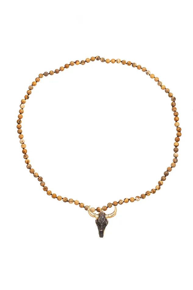 Necklaces Eye Candy LA Owen Agate Bull Pendant Necklace