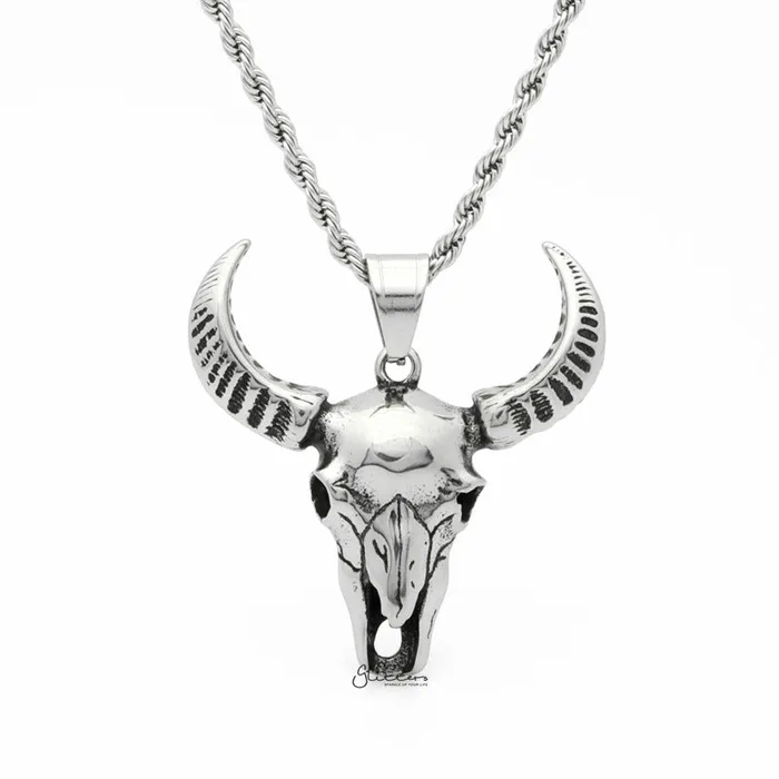 Necklaces Glitters Stainless Steel Buffalo Skull Pendant