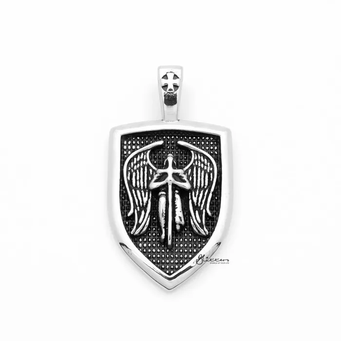 Necklaces Glitters Stainless Steel St Michael Tag Pendant