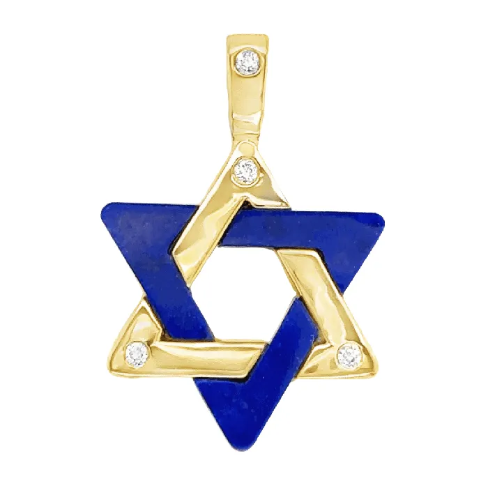Necklaces Izakov Diamonds Fine Jewelry 14K Gold Gemstone Star of David Diamond Pendant Necklaces Izakov Diamonds Fine Jewelry 14K Gold Gemstone Star of David Diamond Pendant