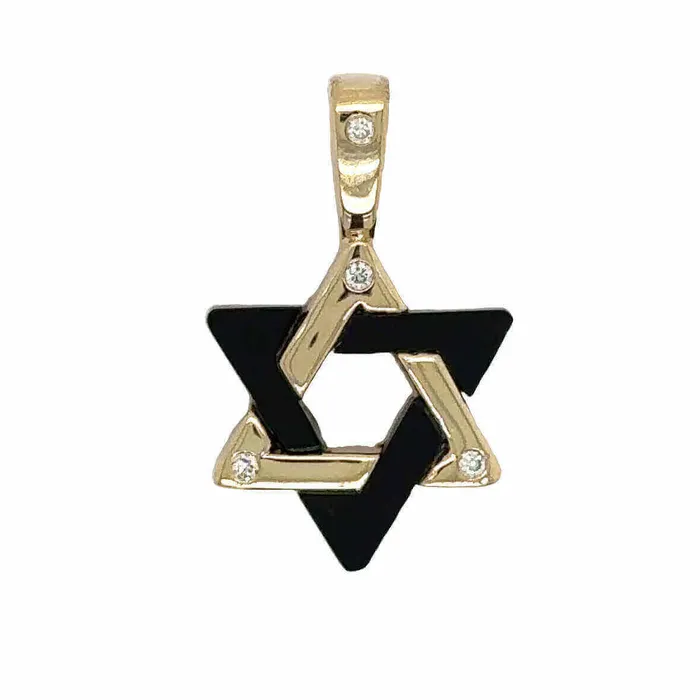 Necklaces Izakov Diamonds Fine Jewelry 14K Gold Gemstone Star of David Diamond Pendant 