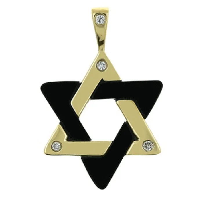 Necklaces Izakov Diamonds Fine Jewelry 14K Gold Gemstone Star of David Diamond Pendant 