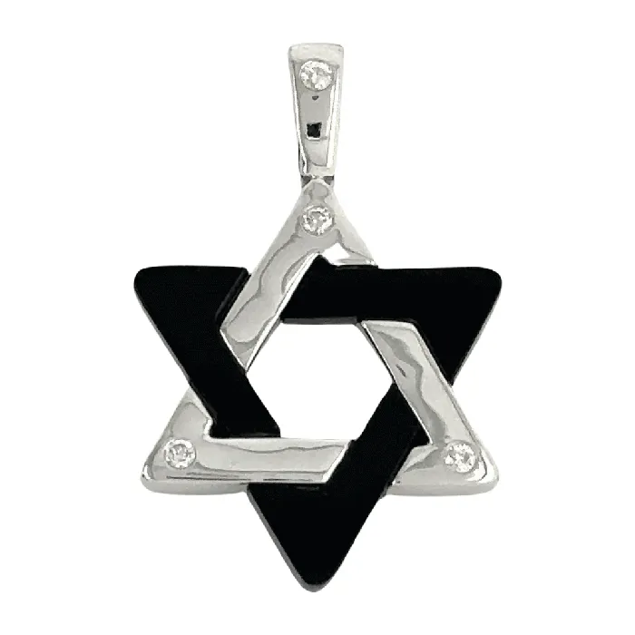 Necklaces Izakov Diamonds Fine Jewelry 14K Gold Gemstone Star of David Diamond Pendant 