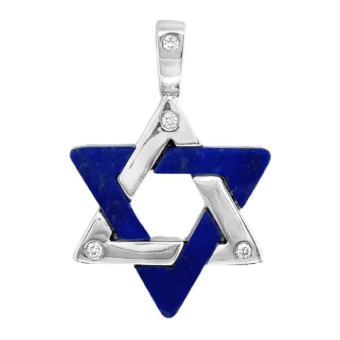 Necklaces Izakov Diamonds Fine Jewelry 14K Gold Gemstone Star of David Diamond Pendant 