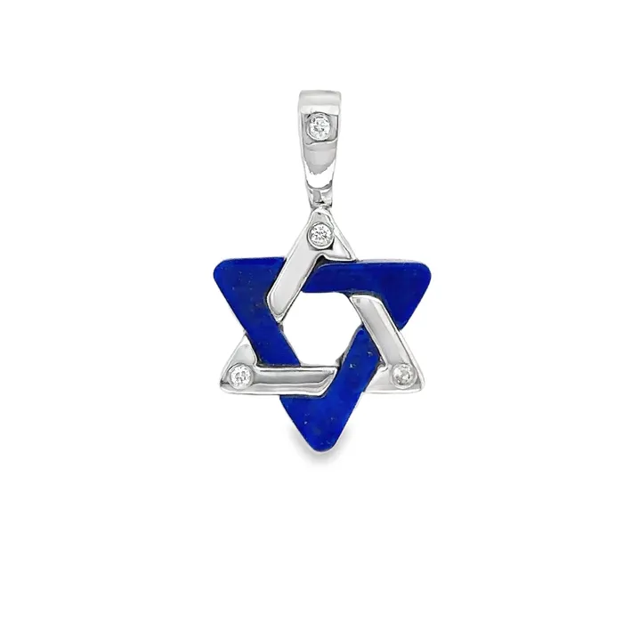 Necklaces Izakov Diamonds Fine Jewelry 14K Gold Gemstone Star of David Diamond Pendant 