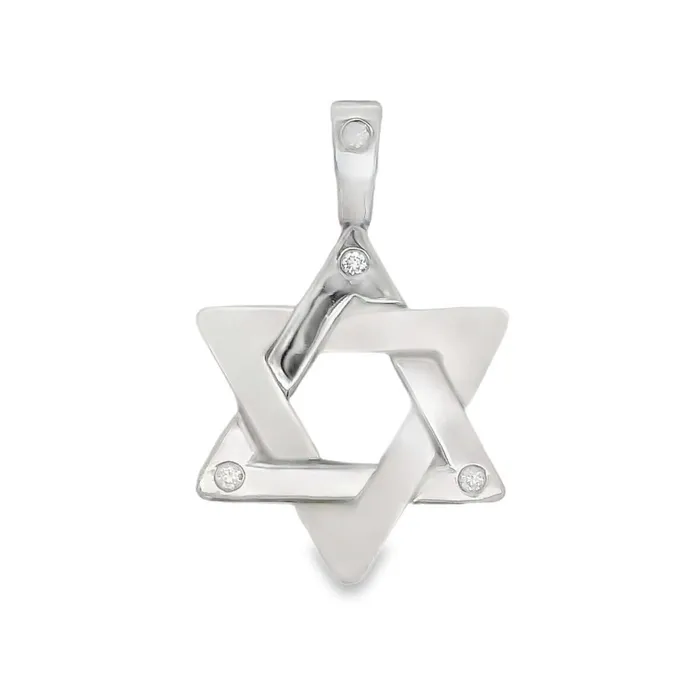 Necklaces Izakov Diamonds Fine Jewelry 14K Gold Gemstone Star of David Diamond Pendant 