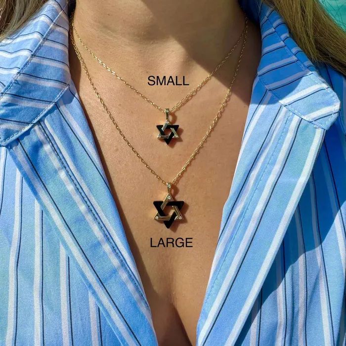 Necklaces Izakov Diamonds Fine Jewelry 14K Gold Gemstone Star of David Diamond Pendant 
