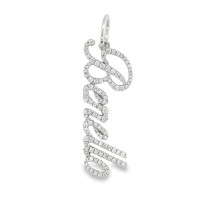 Necklaces Izakov Diamonds Fine Jewelry 14K Gold Personalized Script Diamond Nameplate Necklace Charm Necklaces Izakov Diamonds Fine Jewelry 14K Gold Personalized Script Diamond Nameplate Necklace Charm