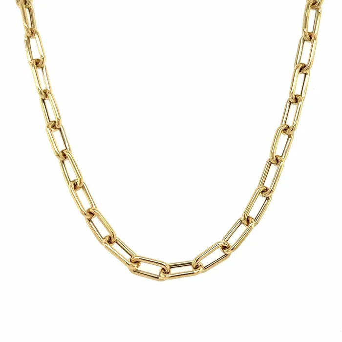 Necklaces Izakov Diamonds Fine Jewelry 14K Gold Rounded Oval Cable Link Necklace