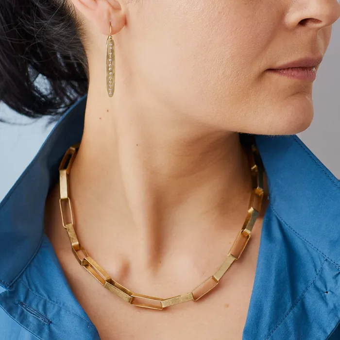 Necklaces Julie Cohn Design PAPER CHAIN BRONZE LINK NECKLACE