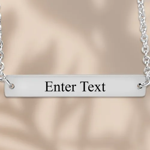 Necklaces OwnPrint Horizontal Bar Necklace Fine Link