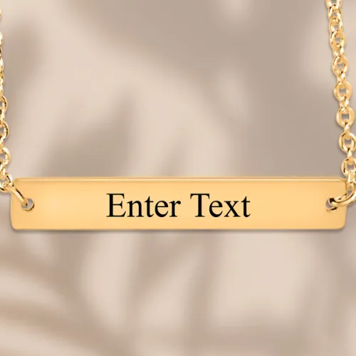 Necklaces OwnPrint Horizontal Bar Necklace Fine Link