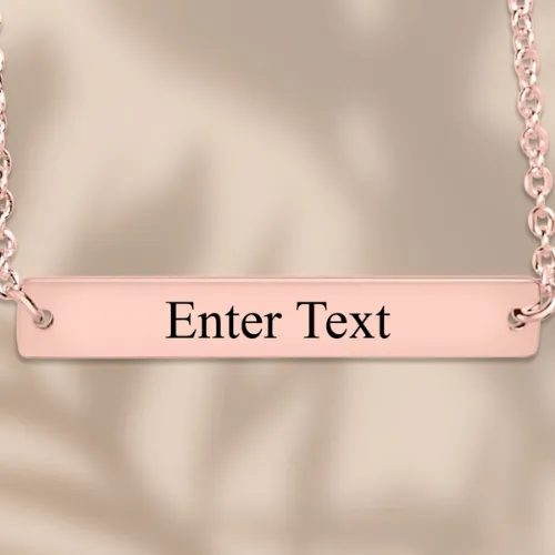 Necklaces OwnPrint Horizontal Bar Necklace Fine Link