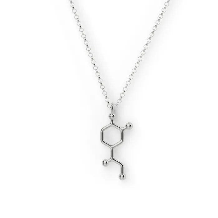 Necklaces sciencejewelry1824 noradrenaline necklace silver