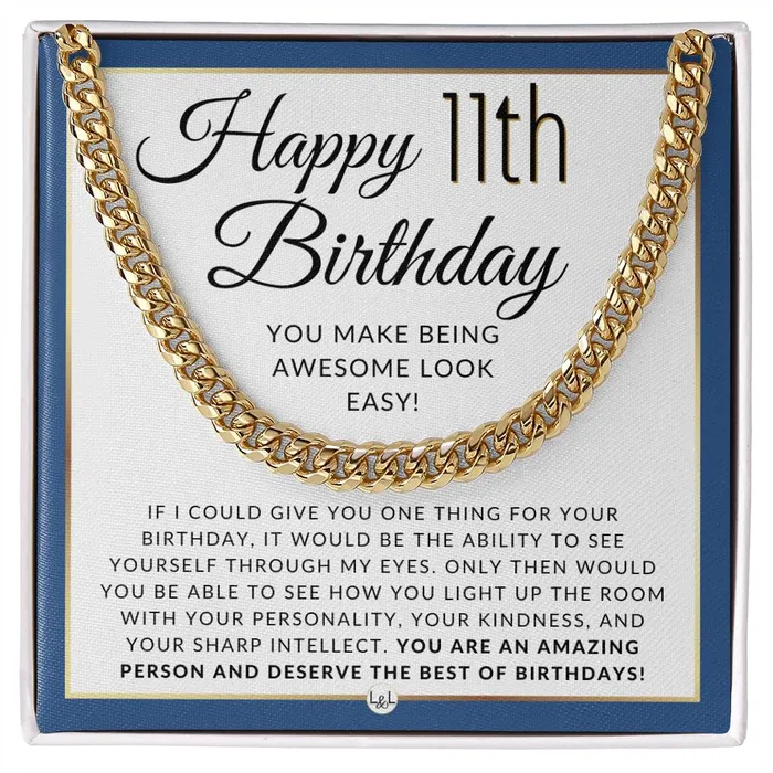 Necklaces ShineOn Fulfillment 11th Birthday Gift For Him Mens Chain Necklace Heartfelt 11th Birthday Message Great Birthday Gift For Preteen Boy Jewelry For Guys Necklaces ShineOn Fulfillment 11th Birthday Gift For Him Mens Chain Necklace Heartfelt 11th Birthday Message Great Birthday Gift For Preteen Boy Jewelry For Guys