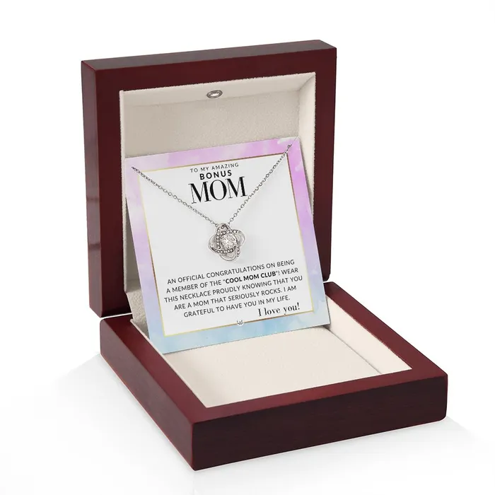 Necklaces ShineOn Fulfillment Bonus Mom Gift Cool Mom Club Present for Stepmom Bonus Mom Second Mom Unbiological Mom or Other Mom Great For Mothers Day Christmas Her Birthday Or As An Encouragement Gift