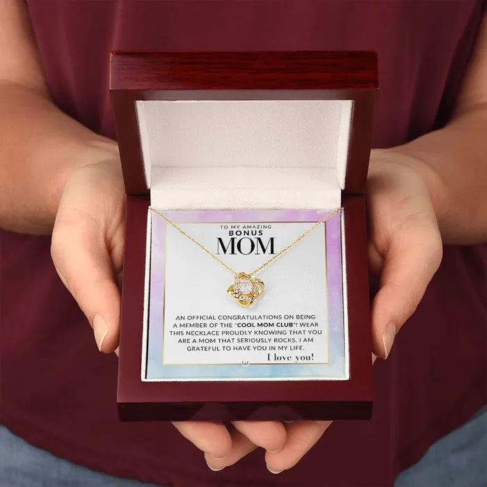 Necklaces ShineOn Fulfillment Bonus Mom Gift Cool Mom Club Present for Stepmom Bonus Mom Second Mom Unbiological Mom or Other Mom Great For Mothers Day Christmas Her Birthday Or As An Encouragement Gift