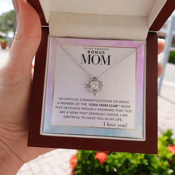 Necklaces ShineOn Fulfillment Bonus Mom Gift Cool Mom Club Present for Stepmom Bonus Mom Second Mom Unbiological Mom or Other Mom Great For Mothers Day Christmas Her Birthday Or As An Encouragement Gift