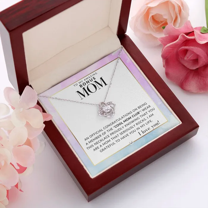 Necklaces ShineOn Fulfillment Bonus Mom Gift Cool Mom Club Present for Stepmom Bonus Mom Second Mom Unbiological Mom or Other Mom Great For Mothers Day Christmas Her Birthday Or As An Encouragement Gift