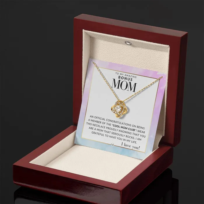 Necklaces ShineOn Fulfillment Bonus Mom Gift Cool Mom Club Present for Stepmom Bonus Mom Second Mom Unbiological Mom or Other Mom Great For Mothers Day Christmas Her Birthday Or As An Encouragement Gift