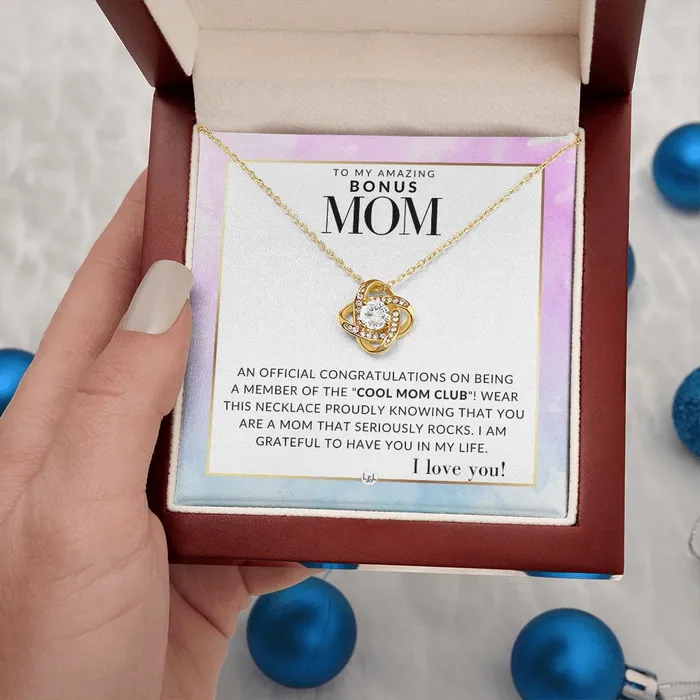 Necklaces ShineOn Fulfillment Bonus Mom Gift Cool Mom Club Present for Stepmom Bonus Mom Second Mom Unbiological Mom or Other Mom Great For Mothers Day Christmas Her Birthday Or As An Encouragement Gift