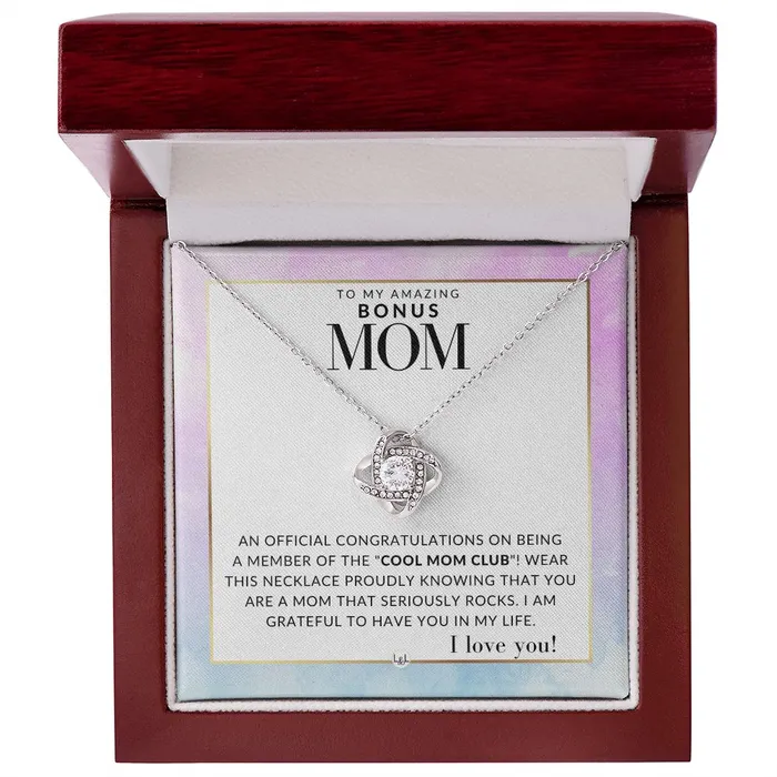 Necklaces ShineOn Fulfillment Bonus Mom Gift Cool Mom Club Present for Stepmom Bonus Mom Second Mom Unbiological Mom or Other Mom Great For Mothers Day Christmas Her Birthday Or As An Encouragement Gift