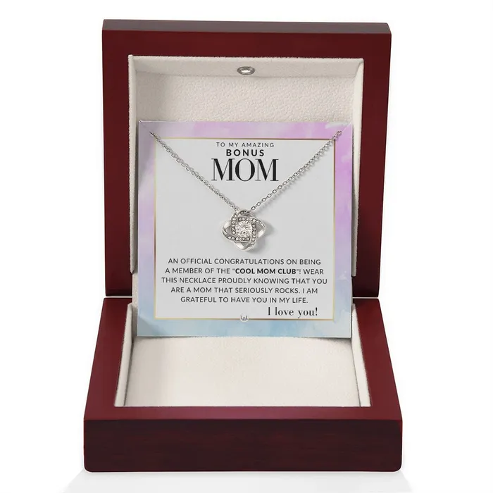 Necklaces ShineOn Fulfillment Bonus Mom Gift Cool Mom Club Present for Stepmom Bonus Mom Second Mom Unbiological Mom or Other Mom Great For Mothers Day Christmas Her Birthday Or As An Encouragement Gift