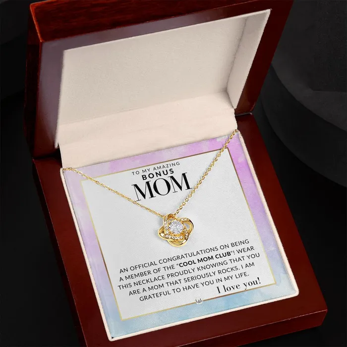 Necklaces ShineOn Fulfillment Bonus Mom Gift Cool Mom Club Present for Stepmom Bonus Mom Second Mom Unbiological Mom or Other Mom Great For Mothers Day Christmas Her Birthday Or As An Encouragement Gift