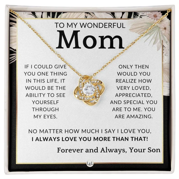 Necklaces ShineOn Fulfillment Gift for Mom From Son Through My Eyes To Mother From Son Beautiful Womens Pendant Necklace Great For Mothers Day Christmas or Her Birthday Necklaces ShineOn Fulfillment Gift for Mom From Son Through My Eyes To Mother From Son Beautiful Womens Pendant Necklace Great For Mothers Day Christmas or Her Birthday