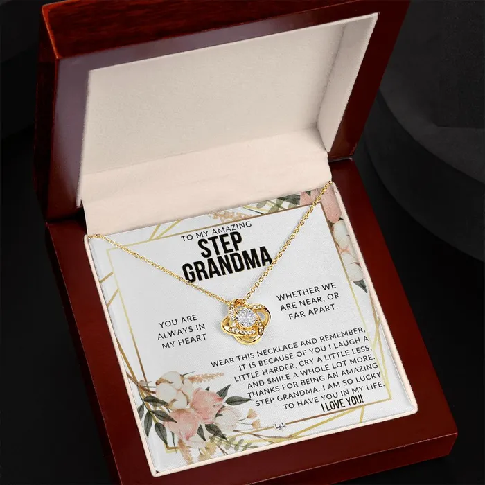 Necklaces ShineOn Fulfillment Step Grandma Gift Beautiful Womens Pendant From Granddaughter Grandson Grandkids Great For Mothers Day Christmas or Birthday