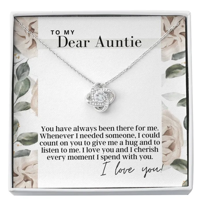 Necklaces ShineOn Fulfillment To My Dear Auntie Love Knot Pendant Necklace The Perfect Gift For Aunt Necklaces ShineOn Fulfillment To My Dear Auntie Love Knot Pendant Necklace The Perfect Gift For Aunt