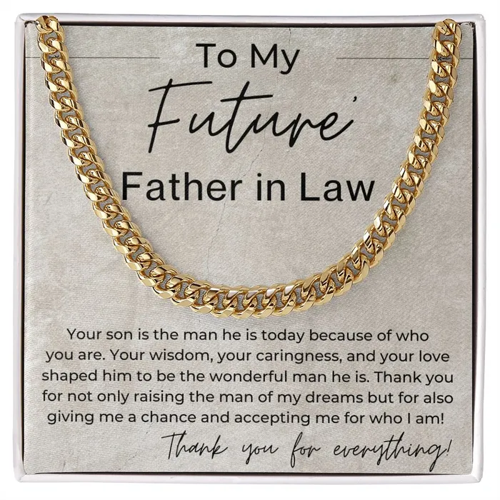 Necklaces ShineOn Fulfillment You Shaped Your Son To Be A Wonderful Man Gift for Future Father in Law From Future Daughter in Law Linked Chain Necklace Necklaces ShineOn Fulfillment You Shaped Your Son To Be A Wonderful Man Gift for Future Father in Law From Future Daughter in Law Linked Chain Necklace