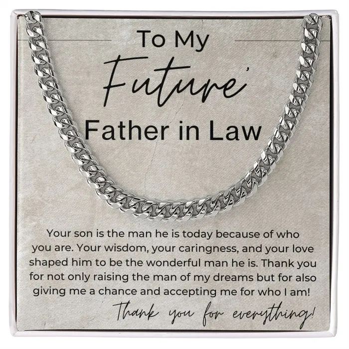 Necklaces ShineOn Fulfillment You Shaped Your Son To Be A Wonderful Man Gift for Future Father in Law From Future Daughter in Law Linked Chain Necklace