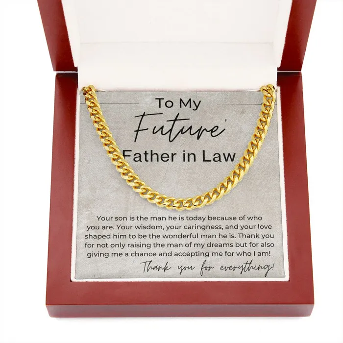 Necklaces ShineOn Fulfillment You Shaped Your Son To Be A Wonderful Man Gift for Future Father in Law From Future Daughter in Law Linked Chain Necklace