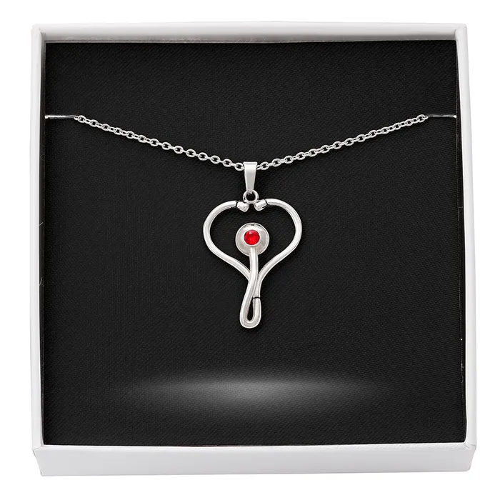 Necklaces Stethoscope Medical Necklace with Personalized Message Card ShineOn Fulfillment Necklaces Stethoscope Medical Necklace with Personalized Message Card ShineOn Fulfillment