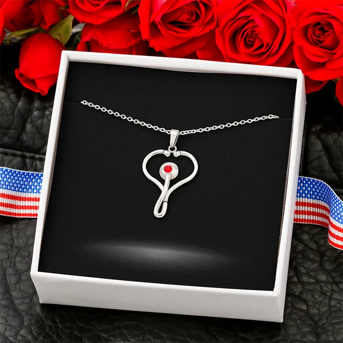 Necklaces Stethoscope Medical Necklace with Personalized Message Card ShineOn Fulfillment Necklaces Stethoscope Medical Necklace with Personalized Message Card ShineOn Fulfillment