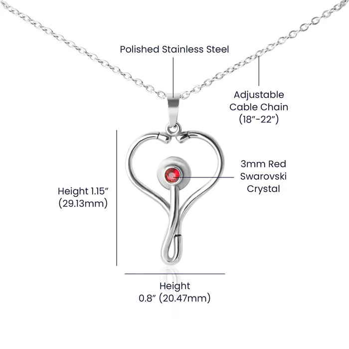 Necklaces Stethoscope Medical Necklace with Personalized Message Card ShineOn Fulfillment Necklaces Stethoscope Medical Necklace with Personalized Message Card ShineOn Fulfillment