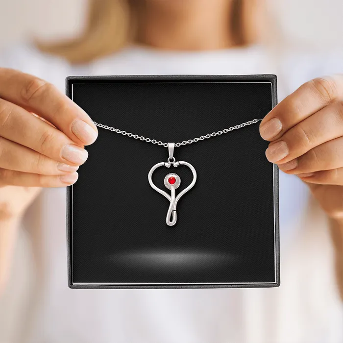 Necklaces Stethoscope Medical Necklace with Personalized Message Card ShineOn Fulfillment Necklaces Stethoscope Medical Necklace with Personalized Message Card ShineOn Fulfillment