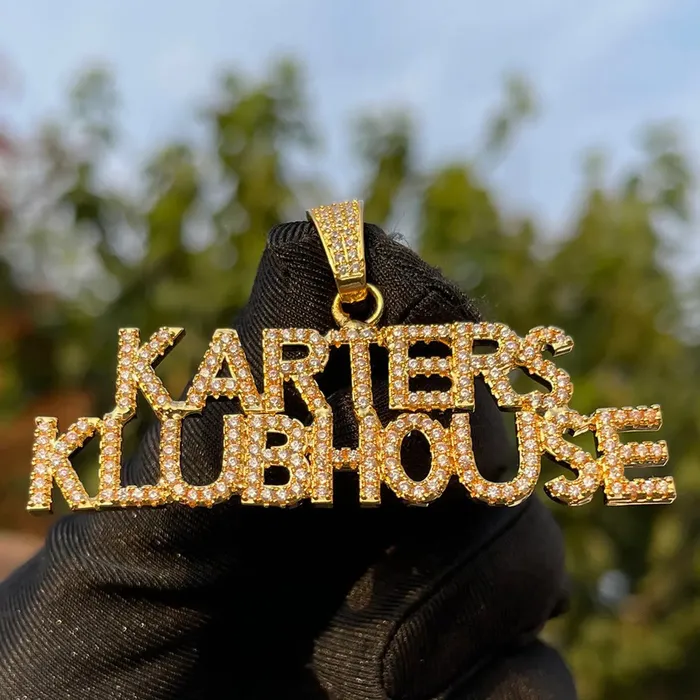 Necklaces The Icetruck Custom Diamond Micro Font Pendant