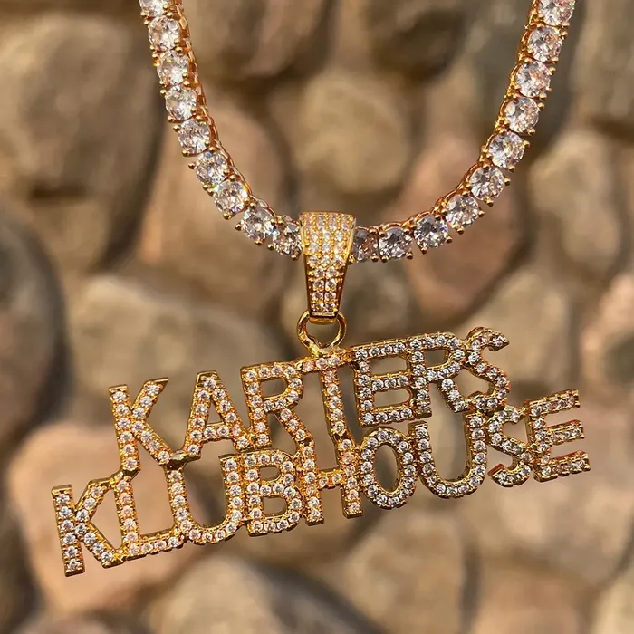 Necklaces The Icetruck Custom Diamond Micro Font Pendant Necklaces The Icetruck Custom Diamond Micro Font Pendant