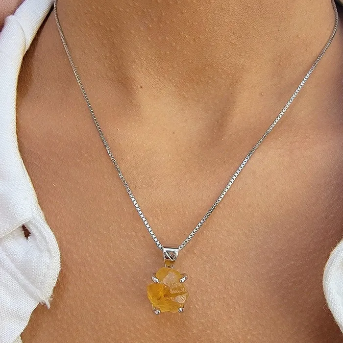 Necklaces Uniquelan Jewelry Raw Citrine Crystal Necklace