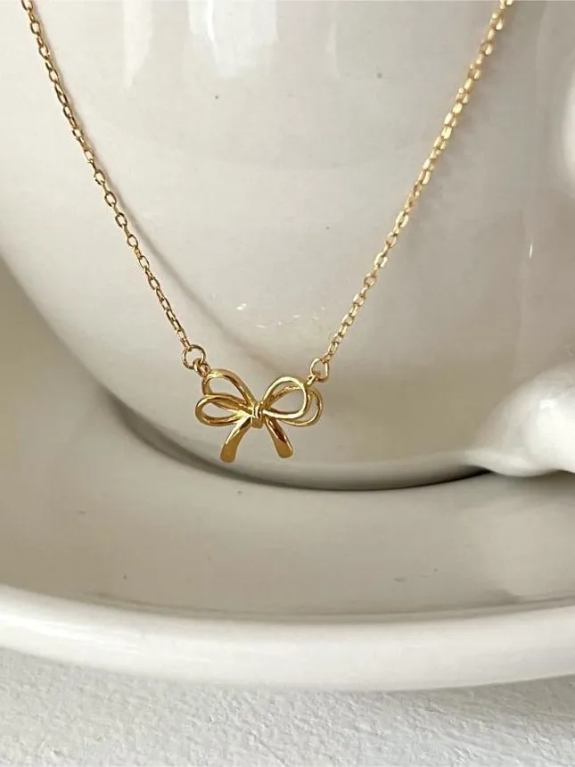pau jewelry Necklaces Dainty bow necklace